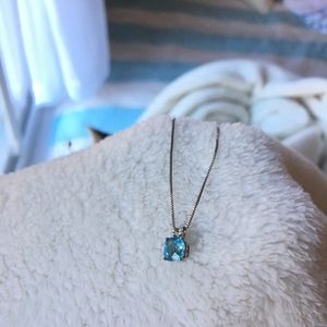 Dainty Blue Gemstone Necklace